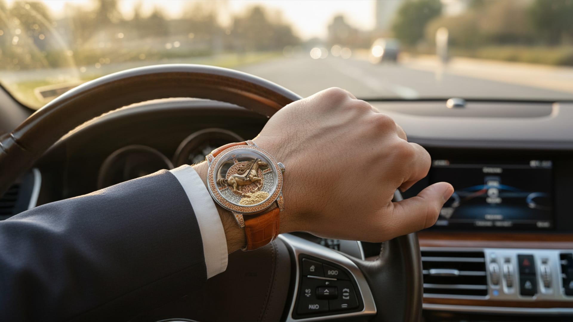 Magic Moon Fire Horse Luxury Watch Sarcar Ambience Car