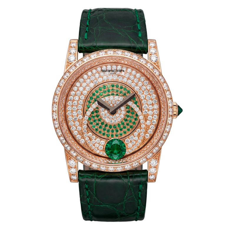 Solitaire River Green Sarcar Swisse Luxury Watch