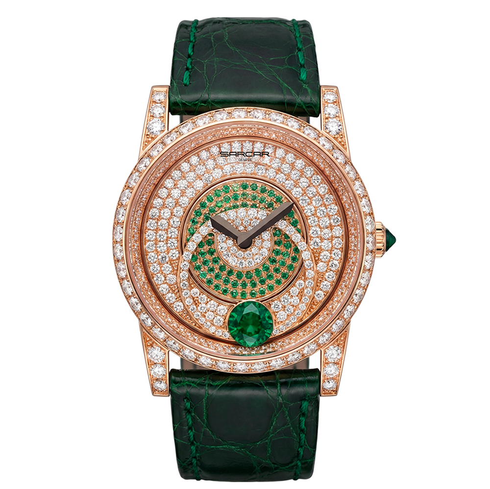 Solitaire River Green Sarcar Swisse Luxury Watch